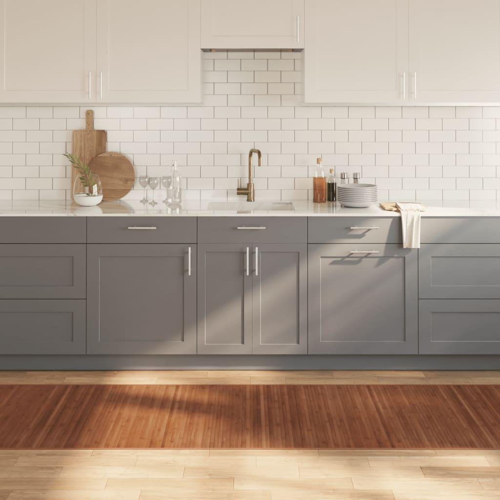 Gulvtæppe 80x300 cm rektangulær bambus brun