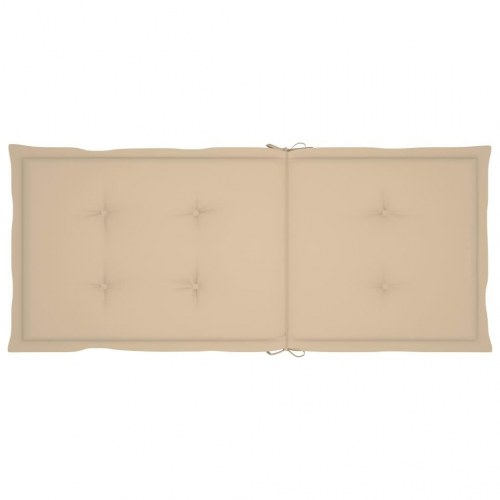 Havestole 2 stk. i massivt teaktræ med beige hynder - foldbare og justerbare