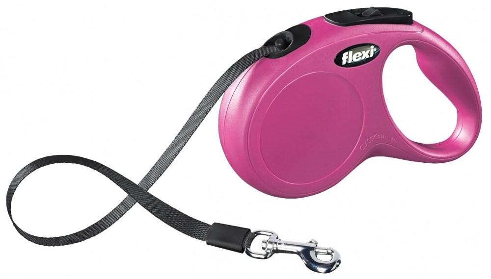 flexi New Classic rulleline 5 m - pink (små hunde) billede