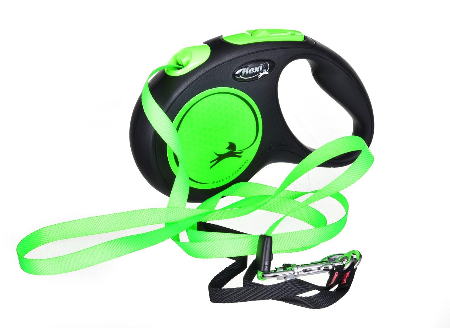 flexi New Neon M - 5 m automatisk hundesnor, grøn billede