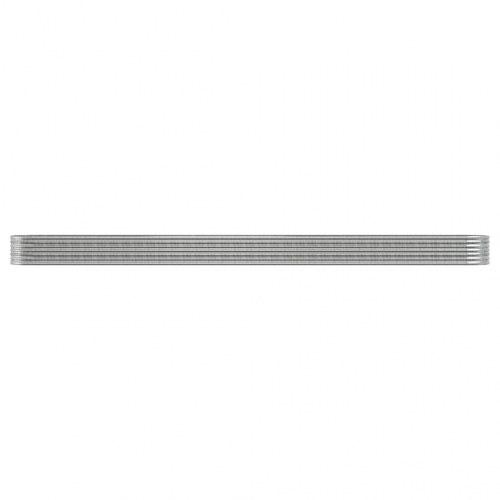 Plantekasse/højbed 620 × 80 × 36 cm - galvaniseret stål, sølvfarvet