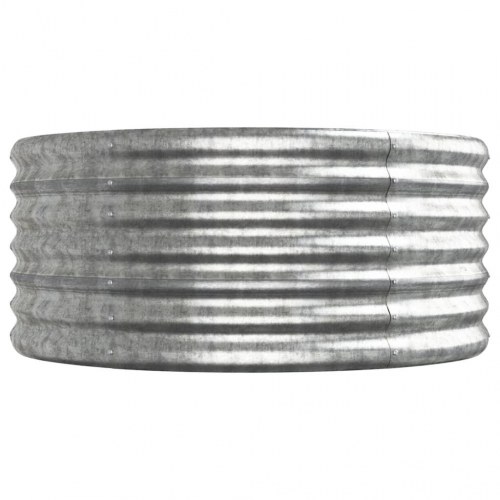 Plantekasse/højbed 620 × 80 × 36 cm - galvaniseret stål, sølvfarvet