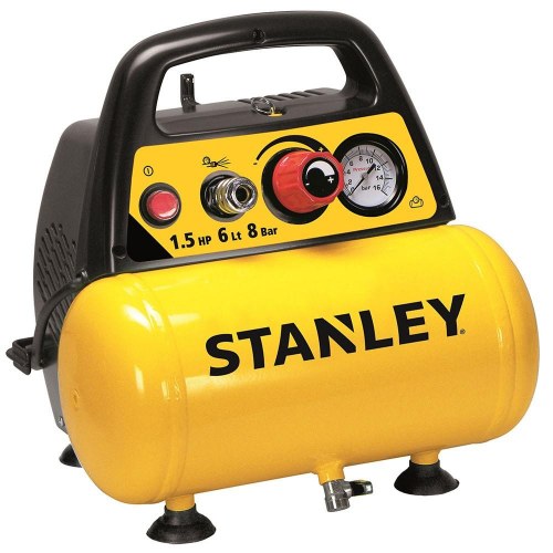 Stanley oliefri kompressor 6 l med pneumatiksæt - 1,5 hk, 8 bar