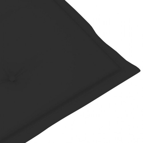 Havestole 2 stk. i massivt teaktræ med sorte hynder - sammenklappelige og justerbare