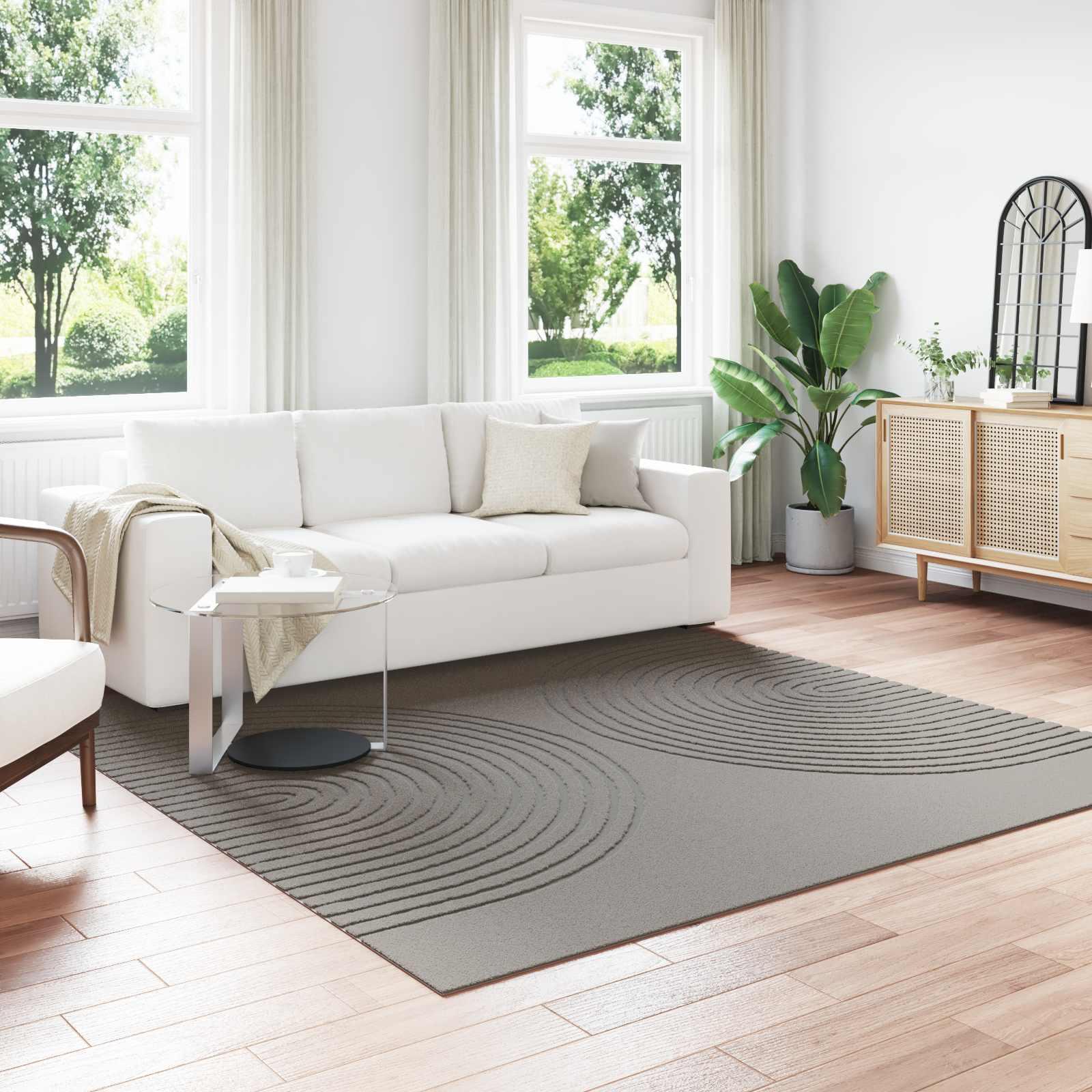 Områdetæppe firkantet - GALATI grå 240 × 240 cm i polyester