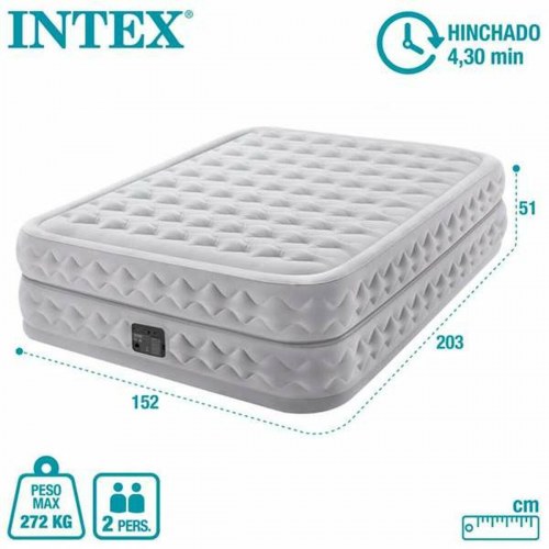 Intex Queen Supreme Air-Flow Fiber-Tech luftmadras 152 × 203 × 51 cm - med elpumpe