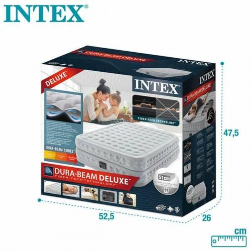 Intex Queen Supreme Air-Flow Fiber-Tech luftmadras 152 × 203 × 51 cm - med elpumpe