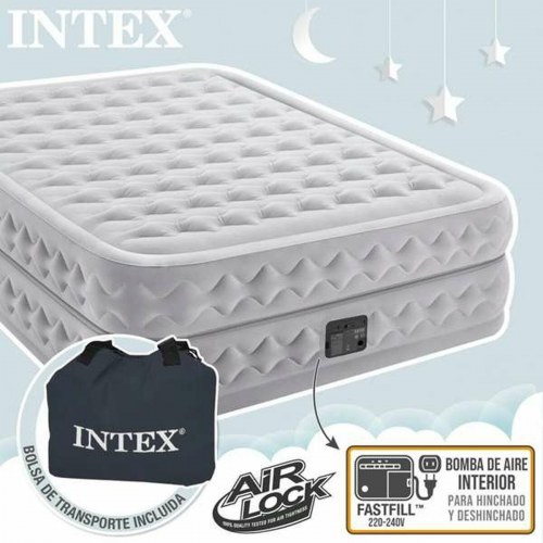 Intex Queen Supreme Air-Flow Fiber-Tech luftmadras 152 × 203 × 51 cm - med elpumpe