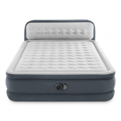Intex Beam Deluxe Ultra Plush oppustelig luftmadras - 152 × 236 × 86 cm med sengegavl