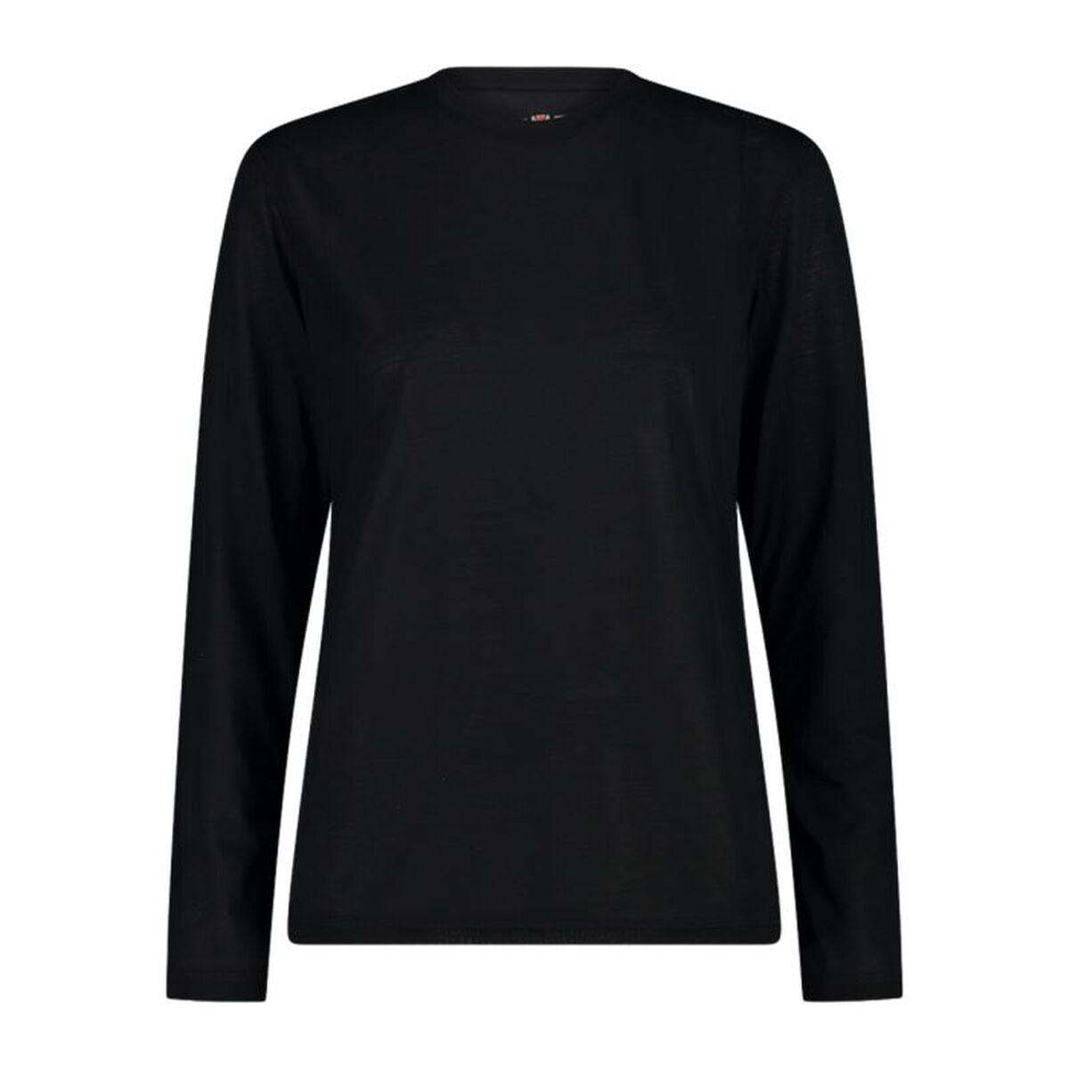 Campagnolo dame T-shirt med lange ærmer - sort, str. S