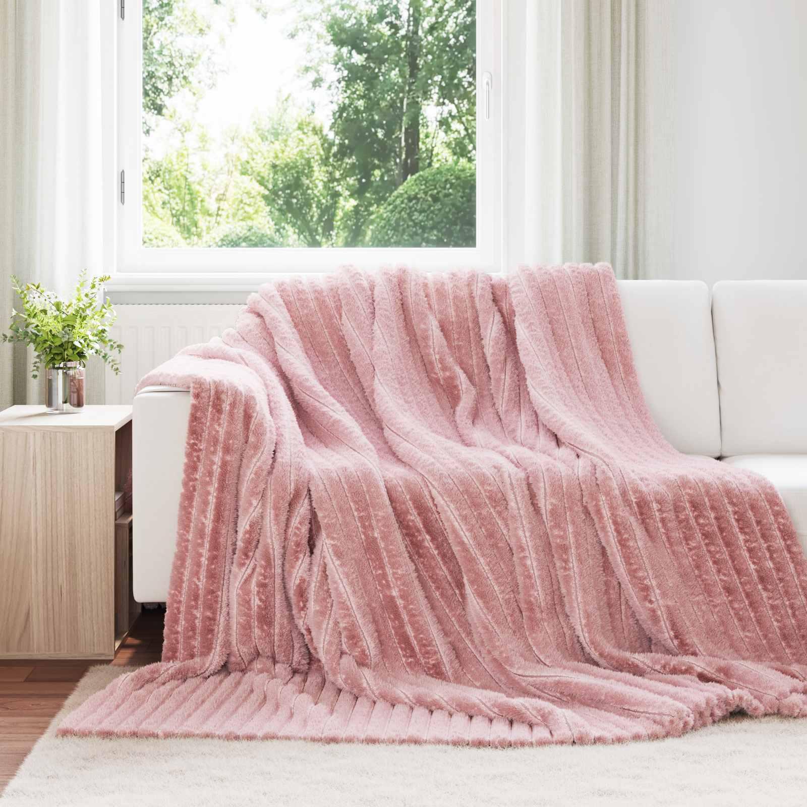 Kastetæpper 6 stk Lyserød 240 x 220 cm Fleece