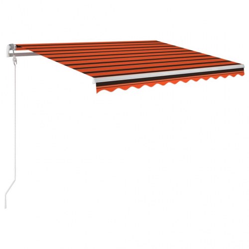 Automatisk markise med LED og vindsensor 350 × 250 cm - orange/brun