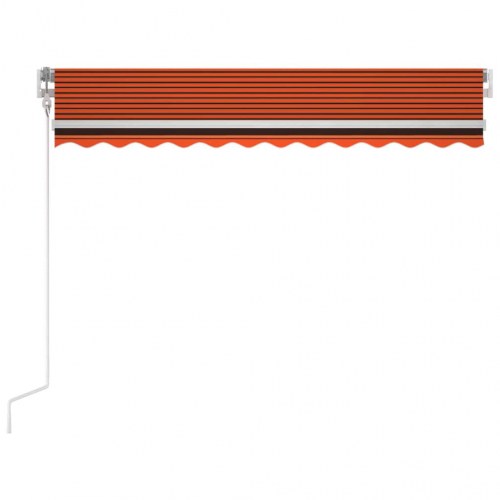 Automatisk markise med LED og vindsensor 300 × 250 cm - orange/brun