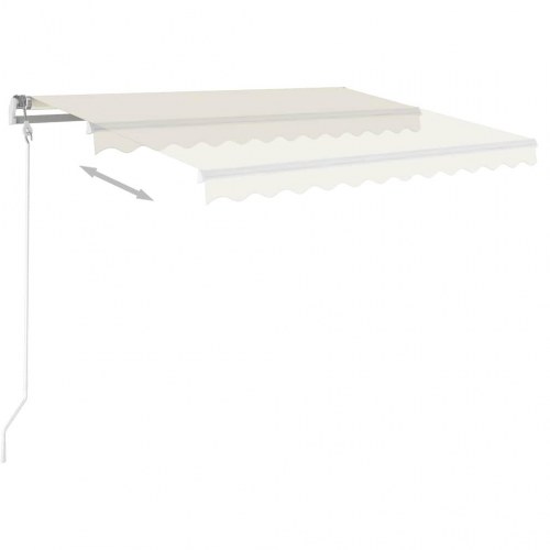 Automatisk markise med LED og vindsensor 300 × 250 cm - cremefarvet