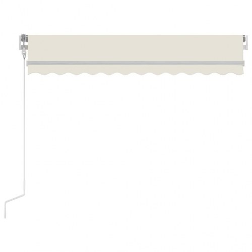 Automatisk markise med LED og vindsensor 300 × 250 cm - cremefarvet