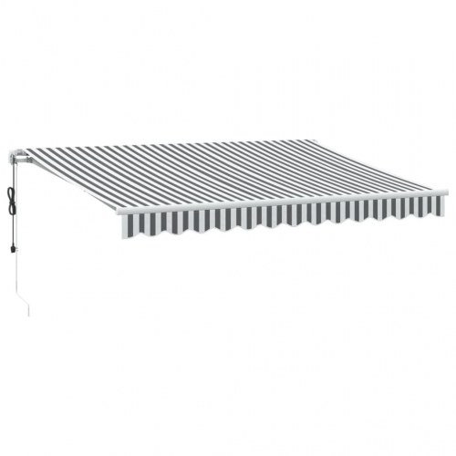 Markise med LED 350 × 250 cm - automatisk betjening, antracitgrå/hvid