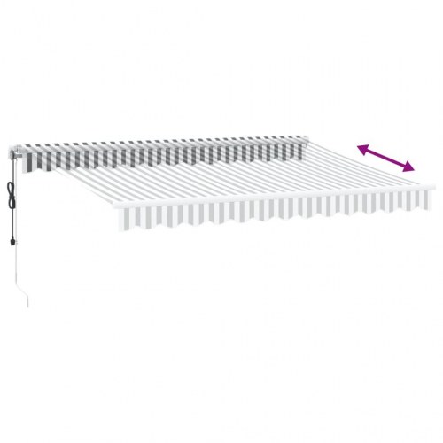 Markise med LED 350 × 250 cm - automatisk betjening, antracitgrå/hvid