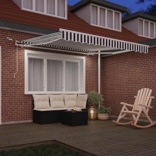 Markise med LED 300×250 cm - automatisk betjening, antracitgrå/hvid