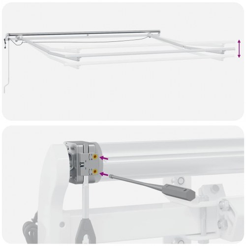 Markise med LED 300×250 cm - automatisk betjening, antracitgrå/hvid