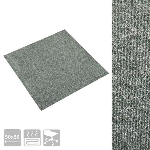 Tæppefliser 20 stk. 5 m² 50x50 cm grøn