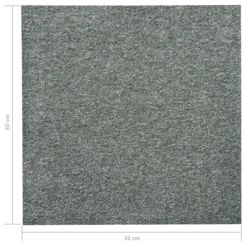 Tæppefliser 20 stk. 5 m² 50x50 cm grøn
