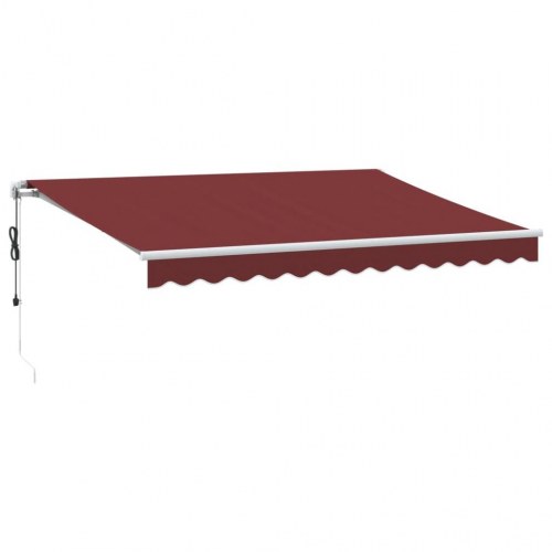 Markise med LED-lys 350×250 cm - automatisk betjening, bordeaux