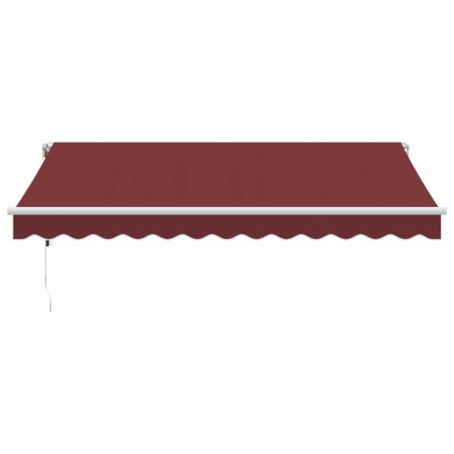 Markise med LED-lys 350×250 cm - automatisk betjening, bordeaux
