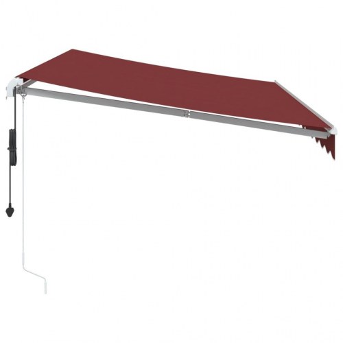 Markise med LED-lys 350×250 cm - automatisk betjening, bordeaux