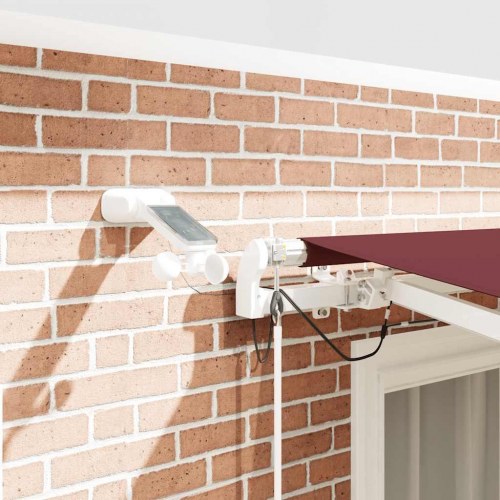 Markise med LED-lys 300×250 cm - automatisk betjening, bordeaux