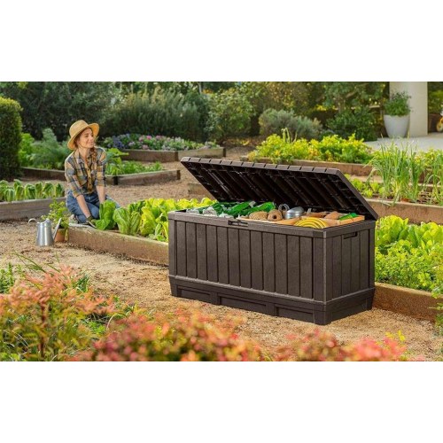 KETER Kentwood opbevaringsboks til haven 350 l – brun