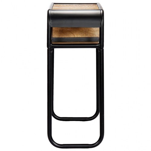 Konsolbord 118×30×75 cm i massivt genbrugstræ - retro sidebord med skuffe