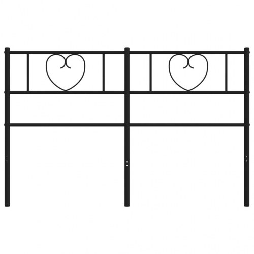 Sengegavl i metal 135 cm - sort, klassisk design