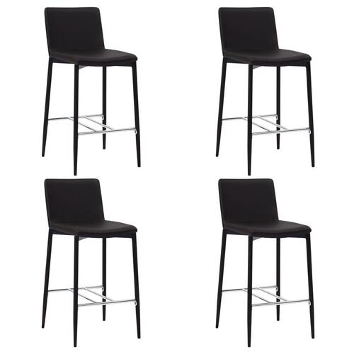 Barstole 4 stk. kunstlæder brun