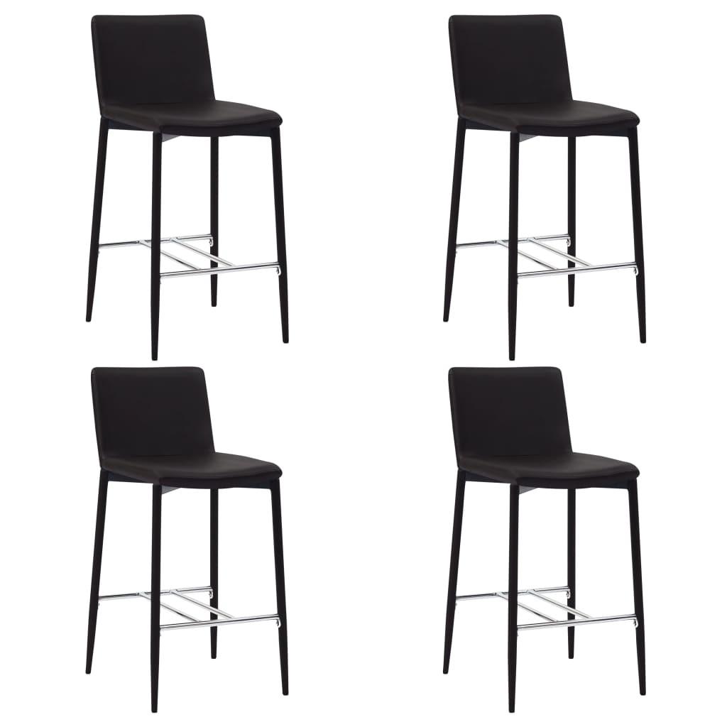 Barstole 4 stk. kunstlæder brun