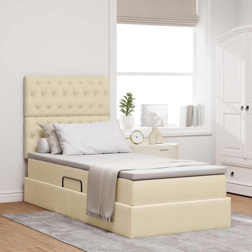Seng Med Opbevaring Og Madras Polyester - Creme / 90 x 190 cm / Quilted design