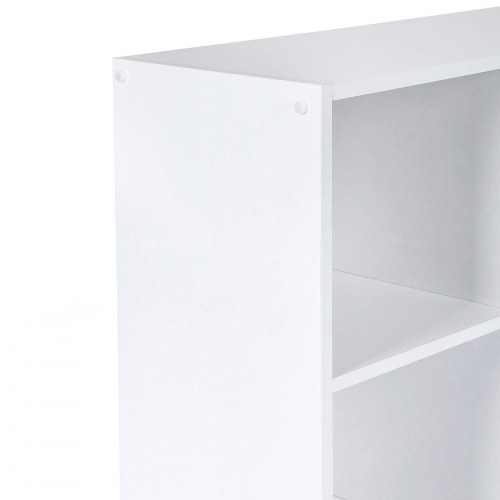 Bogreol med 6 rum - 3-niveaus reol til opbevaring og display, hvid
