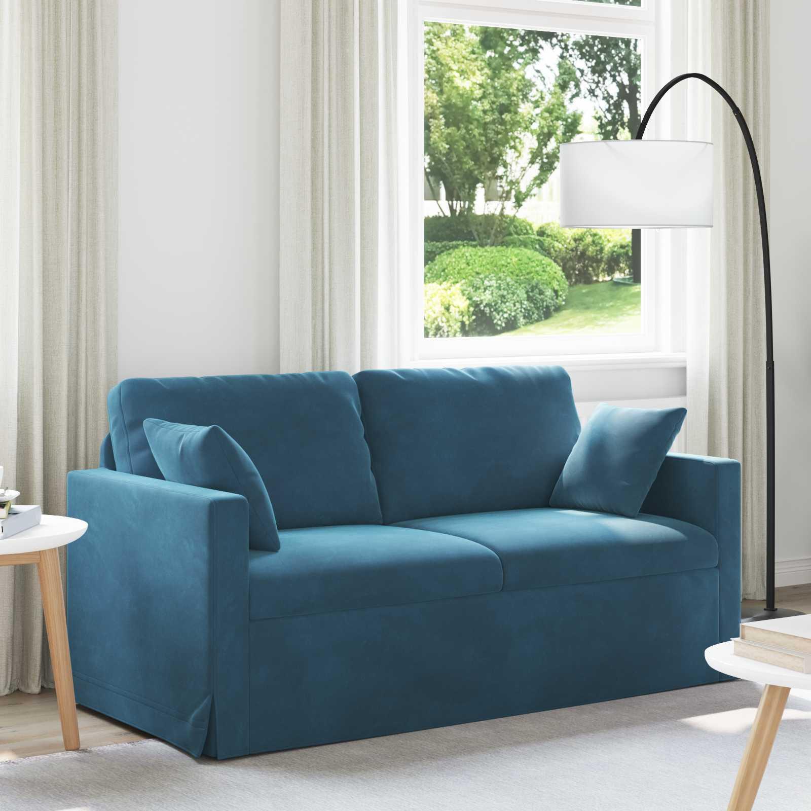 Sofa Blå 158 x 78 x 80 cm Fløjl