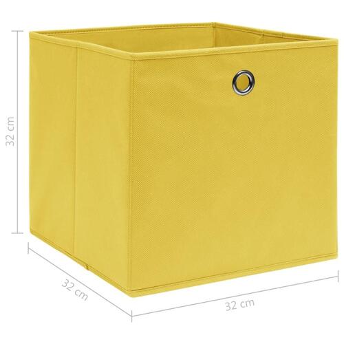 Opbevaringskasser 10 stk. 32x32x32 stof gul