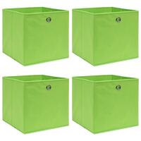 Opbevaringskasser 4 stk. 32x32x32 stof grøn