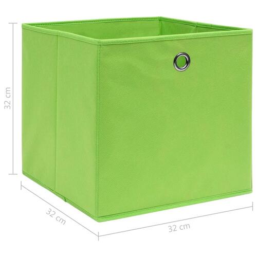 Opbevaringskasser 4 stk. 32x32x32 stof grøn