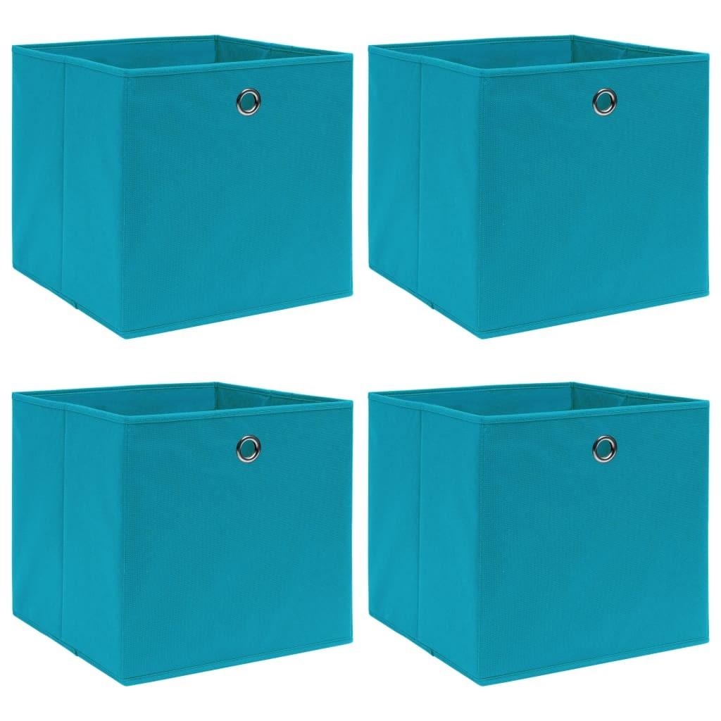 Opbevaringskasser 4 stk. 32x32x32 stof babyblå
