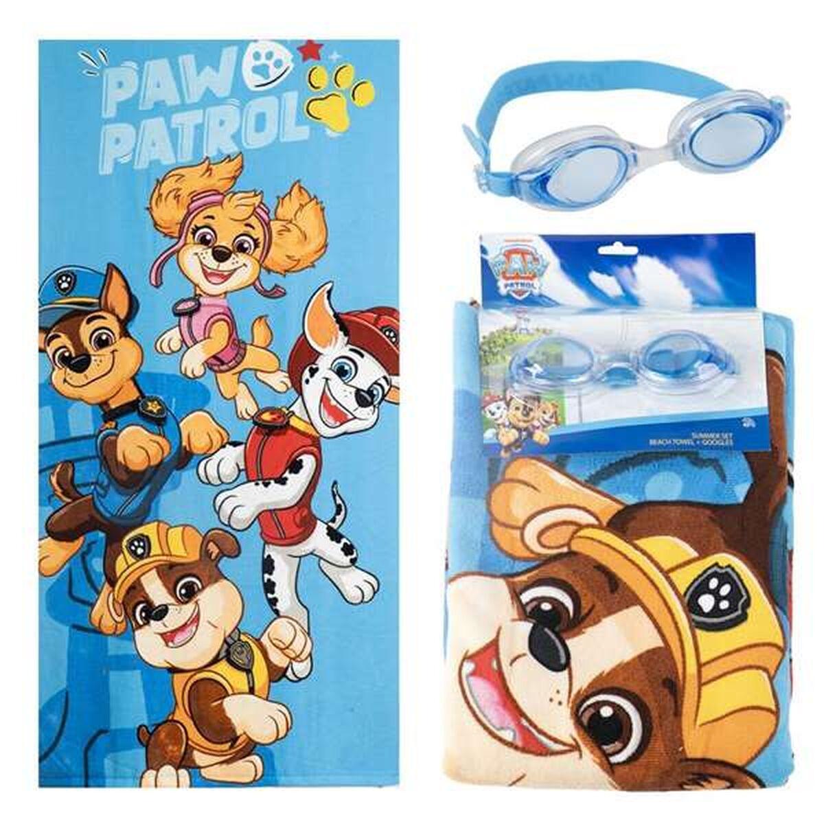 The Paw Patrol strandhåndklæde - blå med svømmebriller