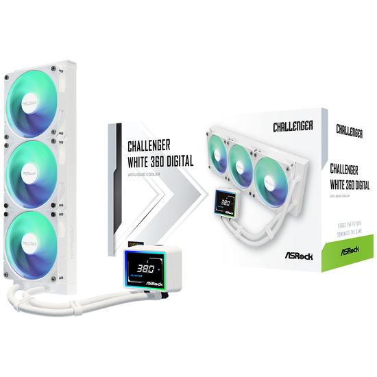 ASRock Challenger White 360 Digital ARGB AIO - hvid 120 mm billede