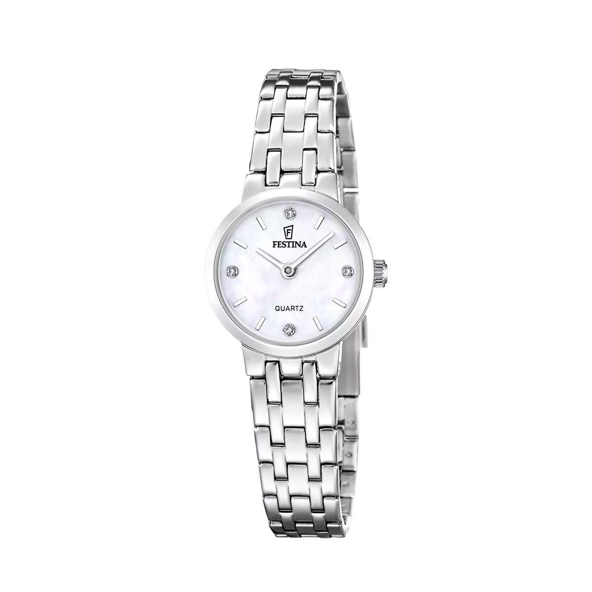 Festina F20746/1 dameur - elegant armbåndsur i sølvlook