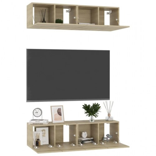 TV-skabe 4 stk. 60 x 30 x 30 cm - sonoma-eg