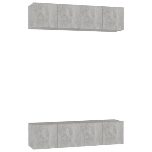 TV-skabe til væg 4 stk. 60 x 30 x 30 cm - betongrå
