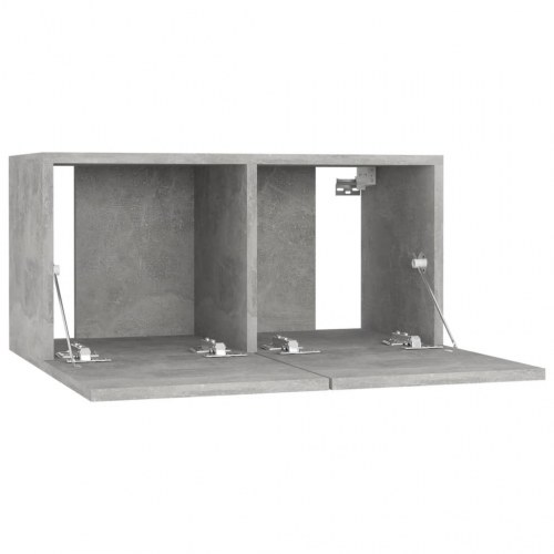 TV-skabe til væg 4 stk. 60 x 30 x 30 cm - betongrå
