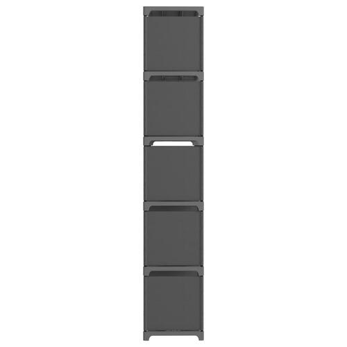 Reol med 15 rum 103x30x175,5 cm stof grå