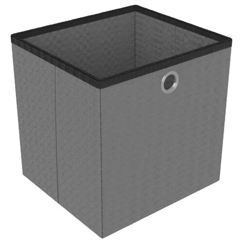 Reol med 6 rum og kasser 103x30x72,5 cm stof sort