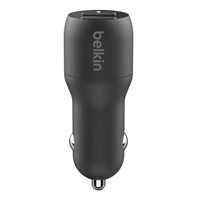 Belkin BOOST↑CHARGE biloplader - Sort, 2x USB, USB‑C og Lightning